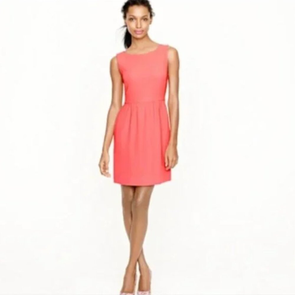 Women's J.Crew Camille Sleeveless Dress in Neon Coral Pink Size 0 Sleeveless